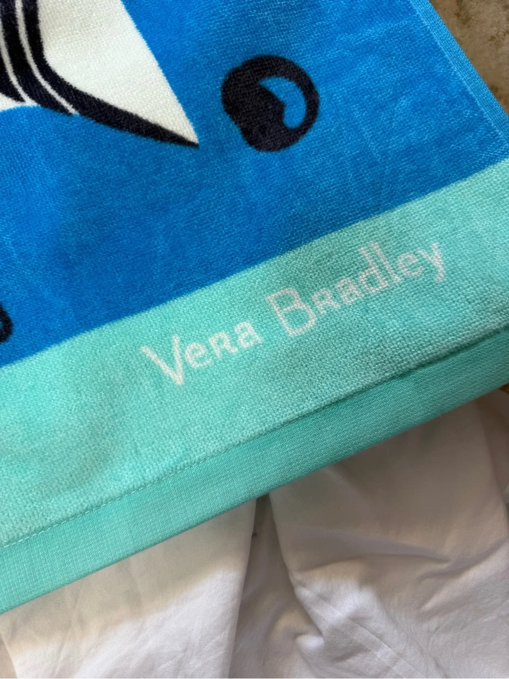 NWT Vera Bradley Go Fish Blue Beach Towel New Retired Pattern